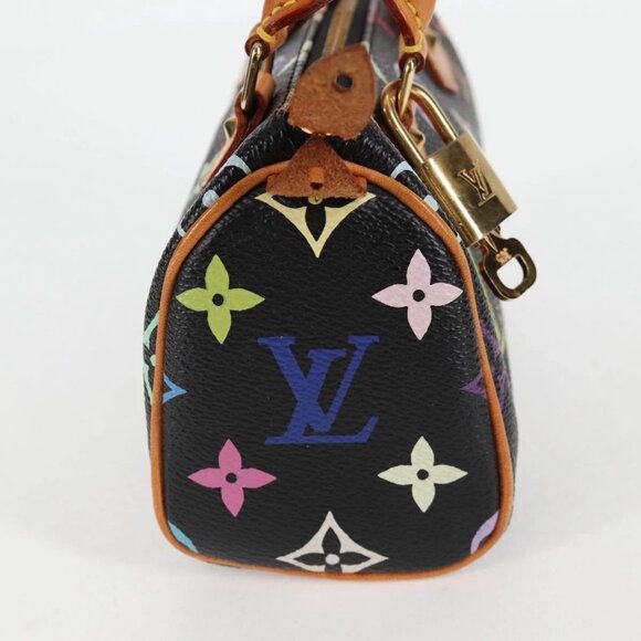 LOUIS VUITTON Monogram Multicolor Mini Speedy Bag Black M92644 LV Auth 117106AM - Picture 6 of 16